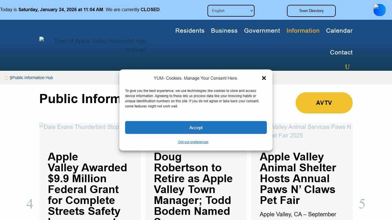 Public Information Hub Town of Apple Valley California